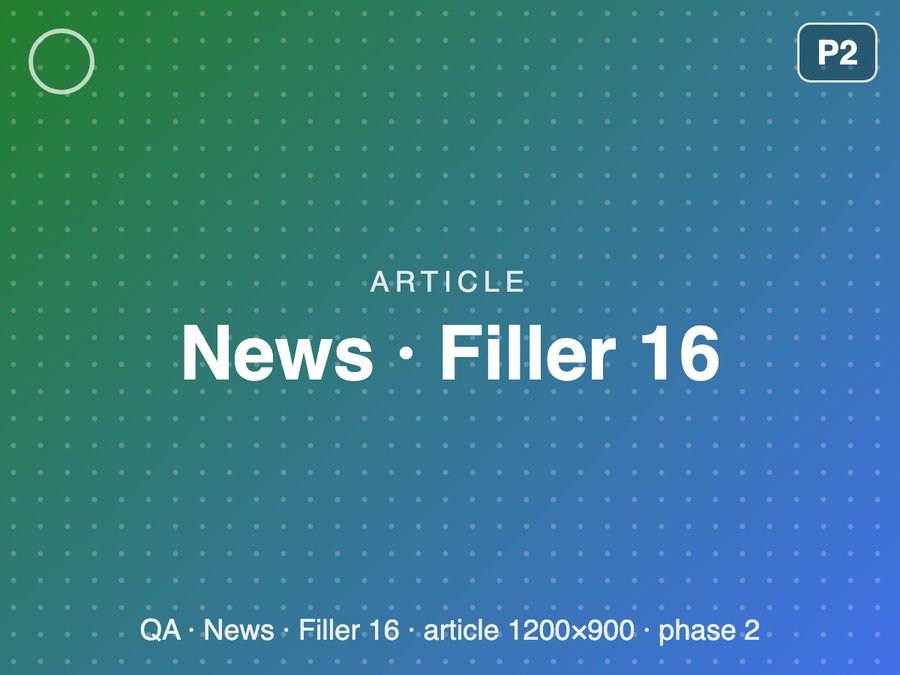 [QA] News · Filler 16