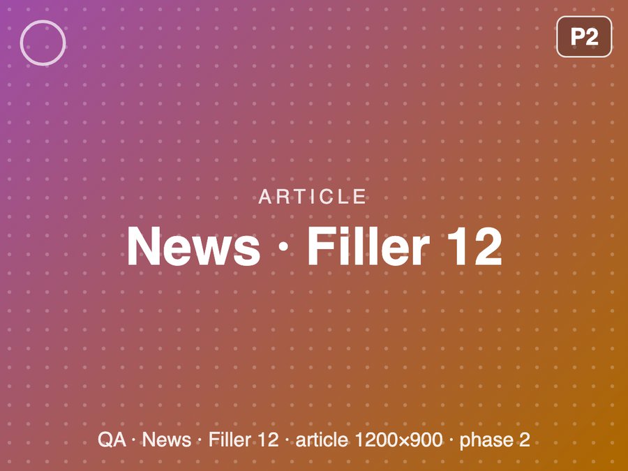 [QA] News · Filler 12