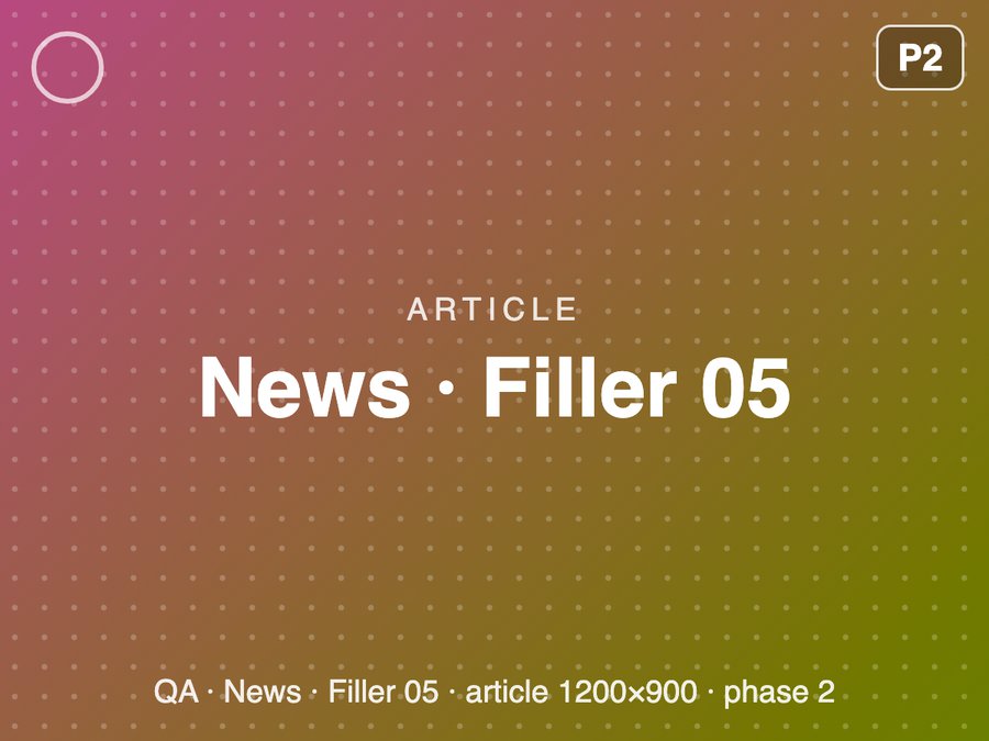[QA] News · Filler 05