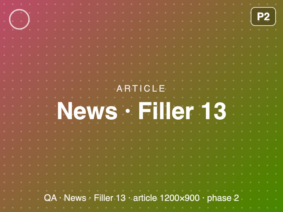 [QA] News · Filler 13