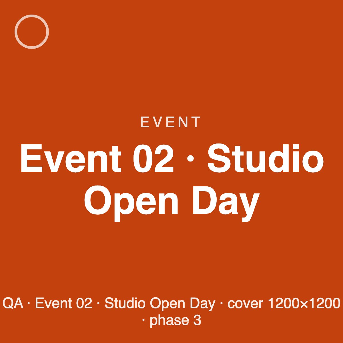 [QA] Event 02 · Studio Open Day